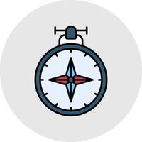 Compass Line Filled Light Circle Icon vector