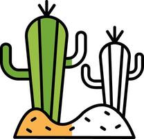 cactus lleno medio cortar icono vector