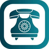 Telephone Glyph Gradient Round Corner Icon vector