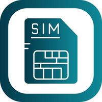 Sim Glyph Gradient Round Corner Icon vector