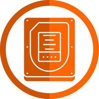 Disk Glyph Orange Circle Icon vector