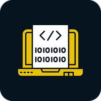 Code Glyph Two Color Icon vector