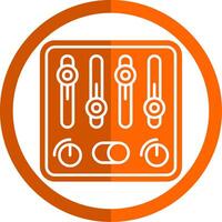 Control Glyph Orange Circle Icon vector