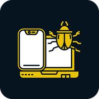 Bug Glyph Two Color Icon vector