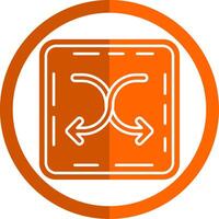 Shuffle Glyph Orange Circle Icon vector