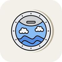 Porthole Line Filled White Shadow Icon vector