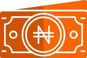 Naira Glyph Orange Circle Icon vector