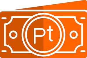 Peseta Glyph Orange Circle Icon vector