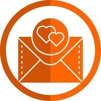 Love Glyph Orange Circle Icon vector