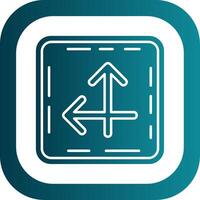 Intersect Glyph Gradient Round Corner Icon vector
