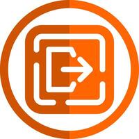 Logout Glyph Orange Circle Icon vector
