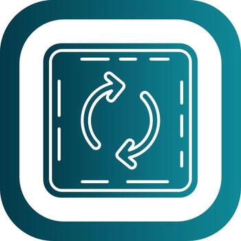 lazo glifo degradado redondo esquina icono vector