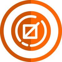 Crop Glyph Orange Circle Icon vector