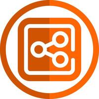 Share Glyph Orange Circle Icon vector