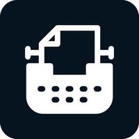 Typewriter Glyph Two Color Icon vector