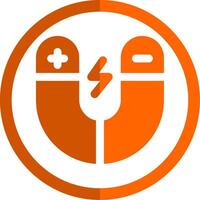 Magnet Glyph Orange Circle Icon vector