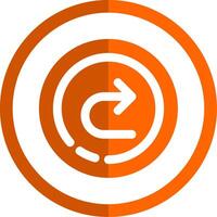 Forward Glyph Orange Circle Icon vector