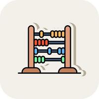 Abacus Line Filled White Shadow Icon vector