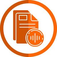 Audio Glyph Orange Circle Icon vector