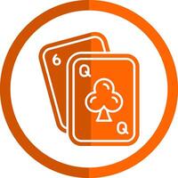 Poker Glyph Orange Circle Icon vector