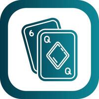 Poker Glyph Gradient Round Corner Icon vector