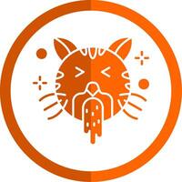 Vomit Glyph Orange Circle Icon vector