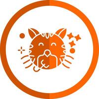 Congratulation Glyph Orange Circle Icon vector