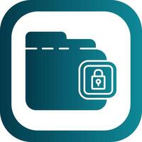 Locked Glyph Gradient Round Corner Icon vector