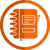 Notebook Glyph Orange Circle Icon vector