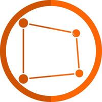 Perspective Glyph Orange Circle Icon vector