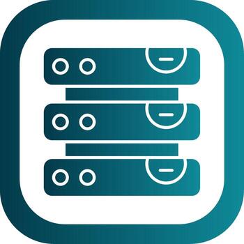 base de datos glifo degradado redondo esquina icono vector