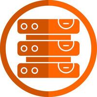 Database Glyph Orange Circle Icon vector