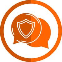 Secure Glyph Orange Circle Icon vector