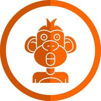 Surprised Glyph Orange Circle Icon vector