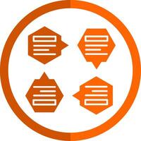 Infographic Glyph Orange Circle Icon vector