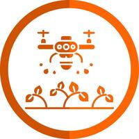 Drone Glyph Orange Circle Icon vector