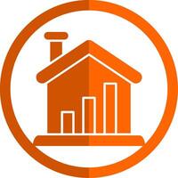 Home Glyph Orange Circle Icon vector