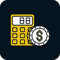 Calculator Glyph Two Color Icon vector