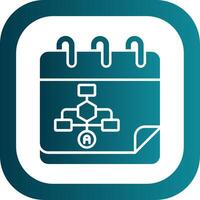 Calender Glyph Gradient Round Corner Icon vector