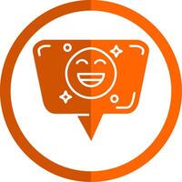 Emoji Glyph Orange Circle Icon vector