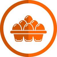 Eggs Glyph Orange Circle Icon vector