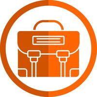 Briefcase Glyph Orange Circle Icon vector