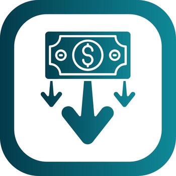 Decrease Glyph Gradient Round Corner Icon vector