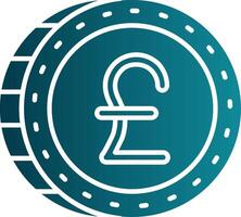 Pound Glyph Gradient Round Corner Icon vector