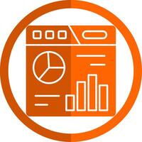 Dashboard Glyph Orange Circle Icon vector