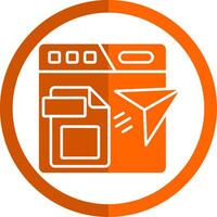 Publishing Glyph Orange Circle Icon vector