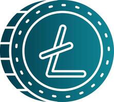 litecoin glifo degradado redondo esquina icono vector