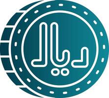 Riyal Glyph Gradient Round Corner Icon vector