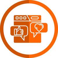 Reaction Glyph Orange Circle Icon vector