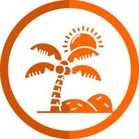 Oasis Glyph Orange Circle Icon vector